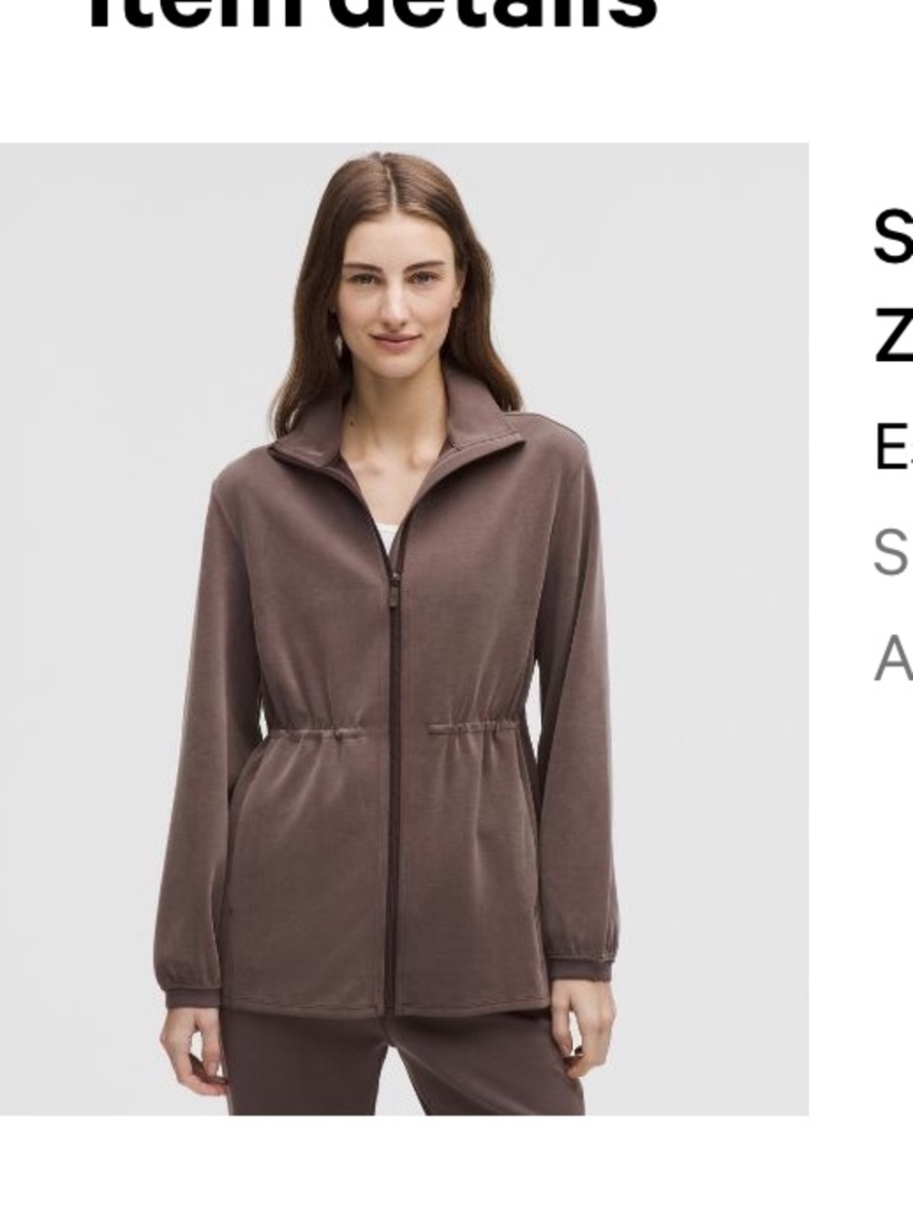 lululemon athletica Brown Full-Zip Jacket